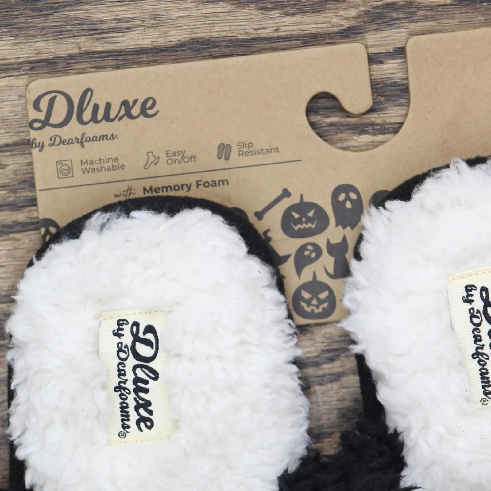 Dluxe By Dearfoams Womens Ghost Slide Sherpa Lined Slippers 91083665 Black S