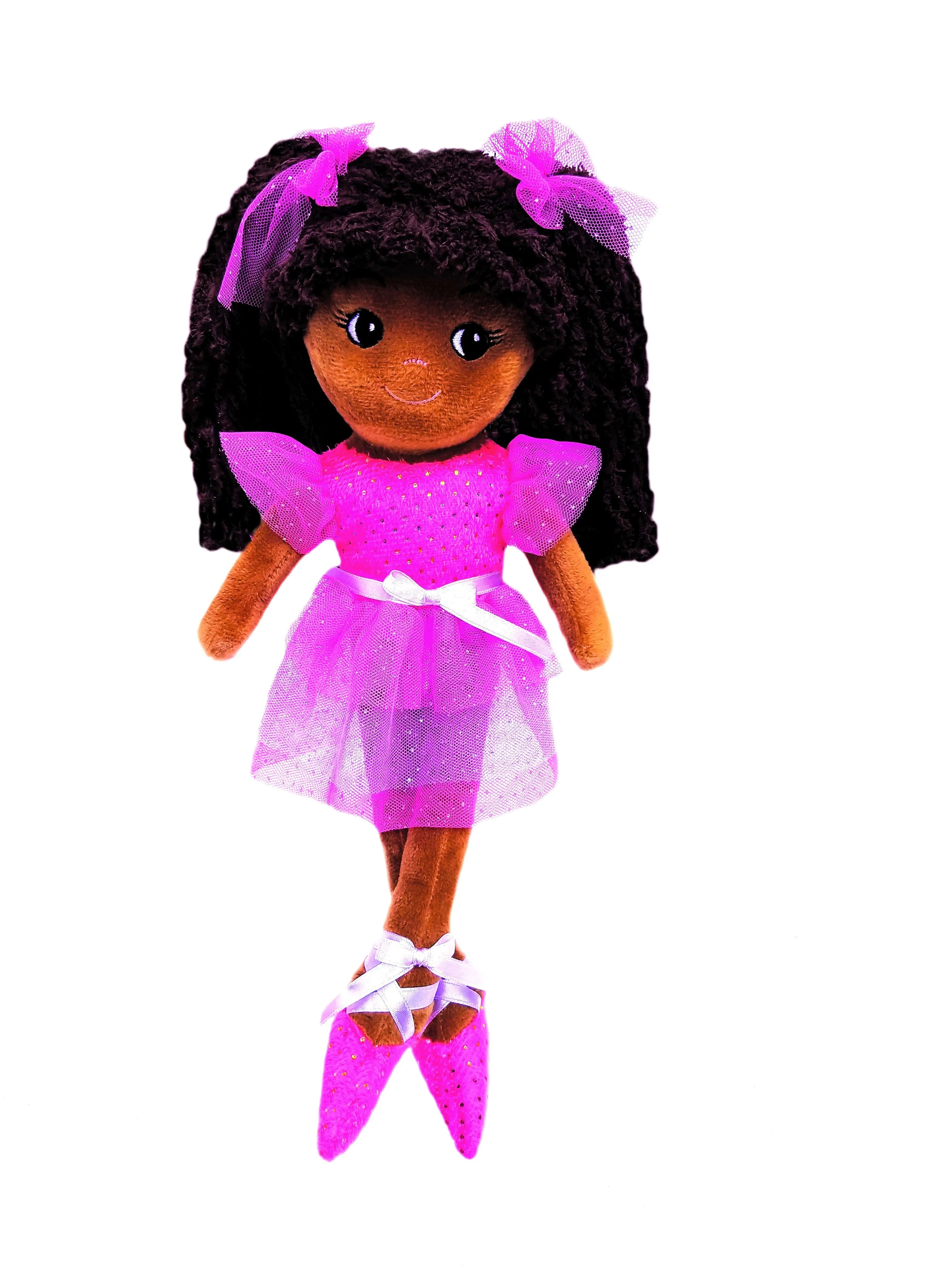 Elana Multicolor Ballerina Doll dark brown