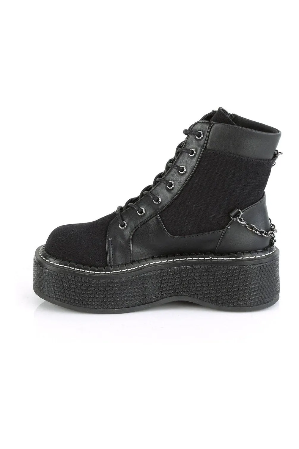 EMILY-114 Ankle Boot | Black Faux Leather