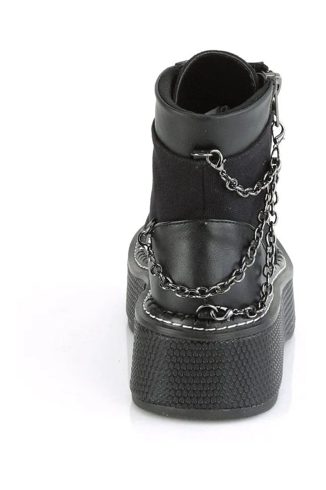 EMILY-114 Ankle Boot | Black Faux Leather