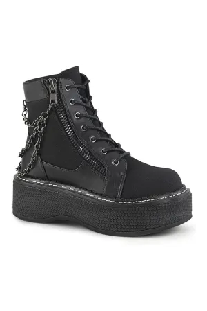 EMILY-114 Ankle Boot | Black Faux Leather