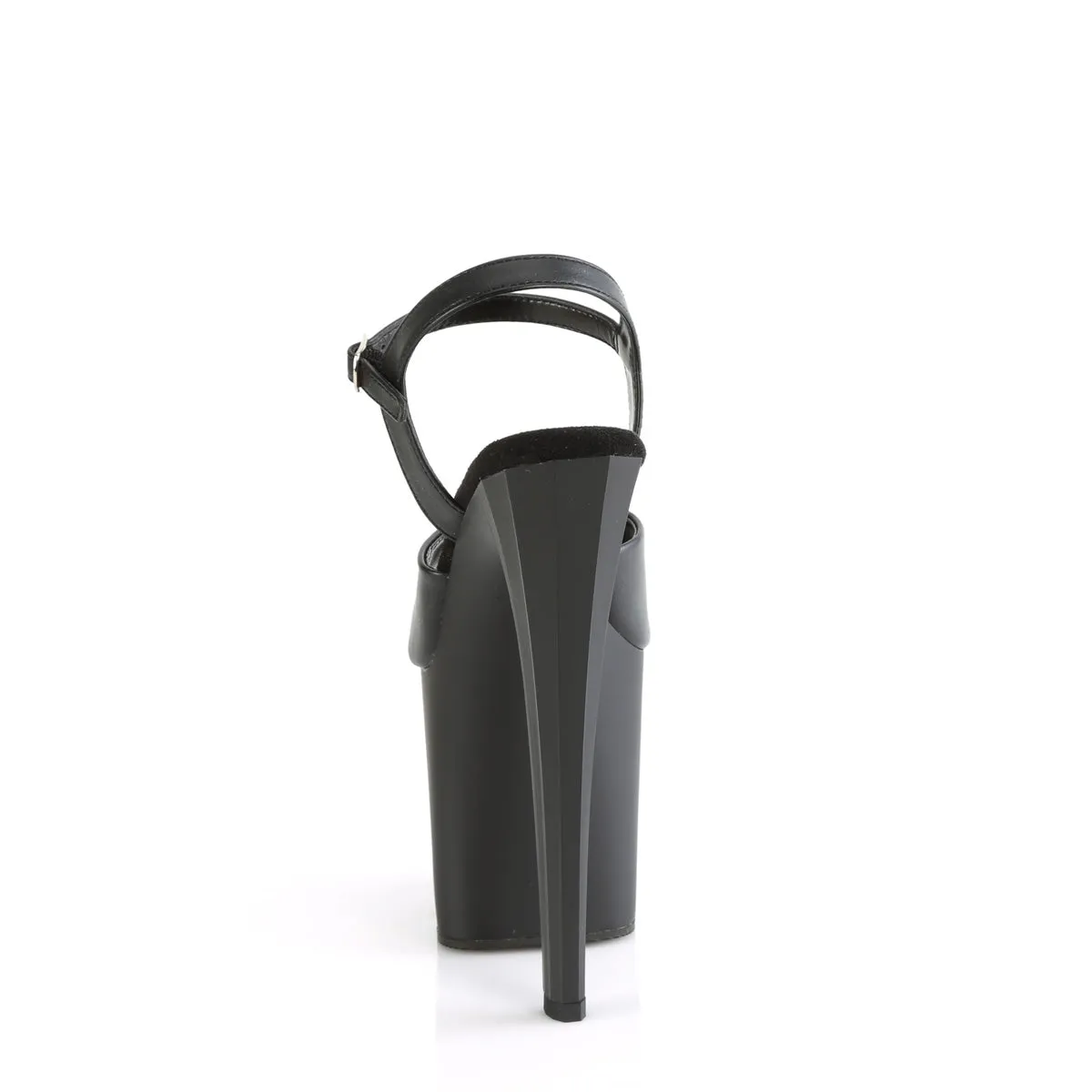 ENCHANT-709  Black Faux Leather/Black Matte