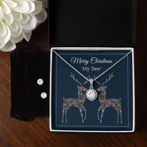 Eternal Hope Necklace and Cubic Zirconia Earring Set,  For Her, Wife, Future Wife, Girlfriend, w/ Message Card