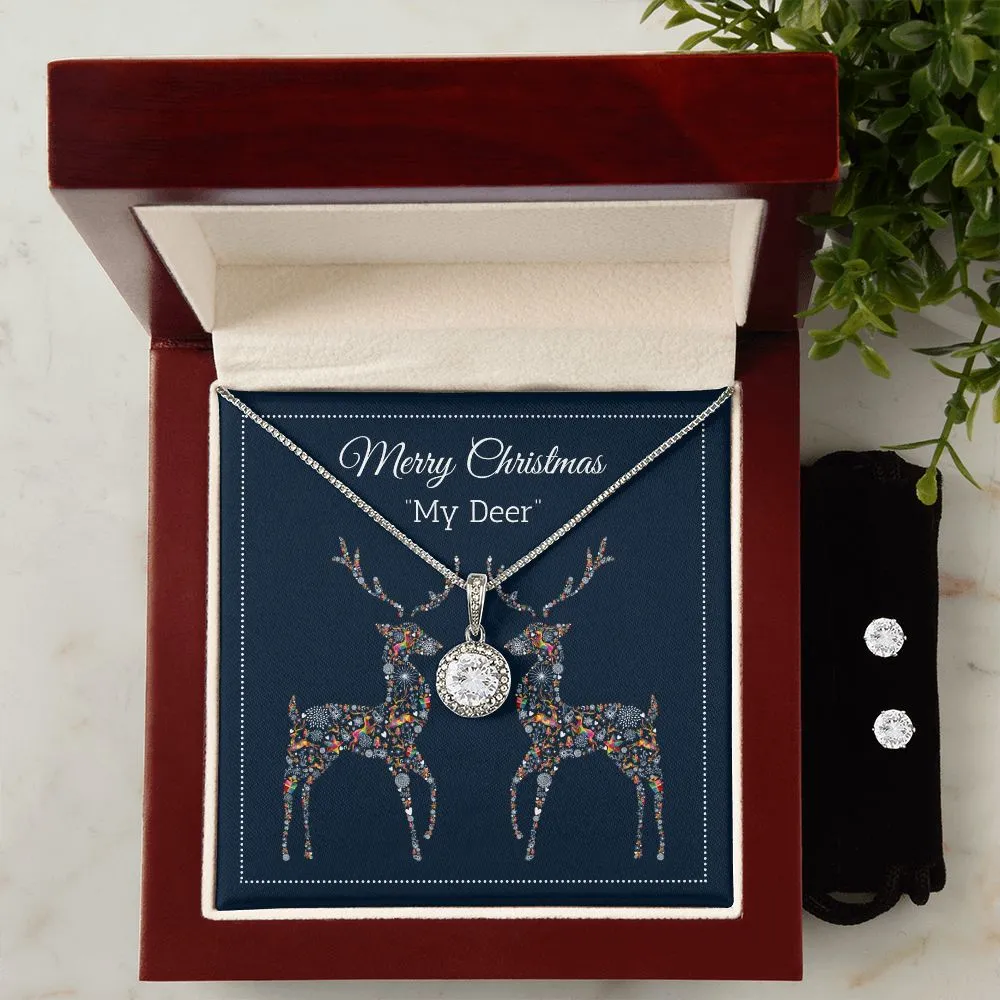 Eternal Hope Necklace and Cubic Zirconia Earring Set,  For Her, Wife, Future Wife, Girlfriend, w/ Message Card