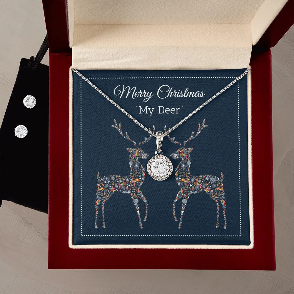 Eternal Hope Necklace and Cubic Zirconia Earring Set,  For Her, Wife, Future Wife, Girlfriend, w/ Message Card