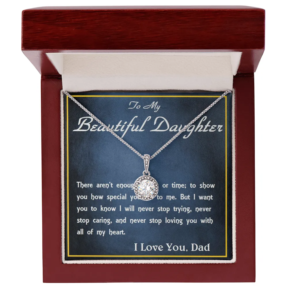 Eternal Hope Necklace,  From Dad, Daughter Necklace, for Christmas, Birthday, Custom Message Card