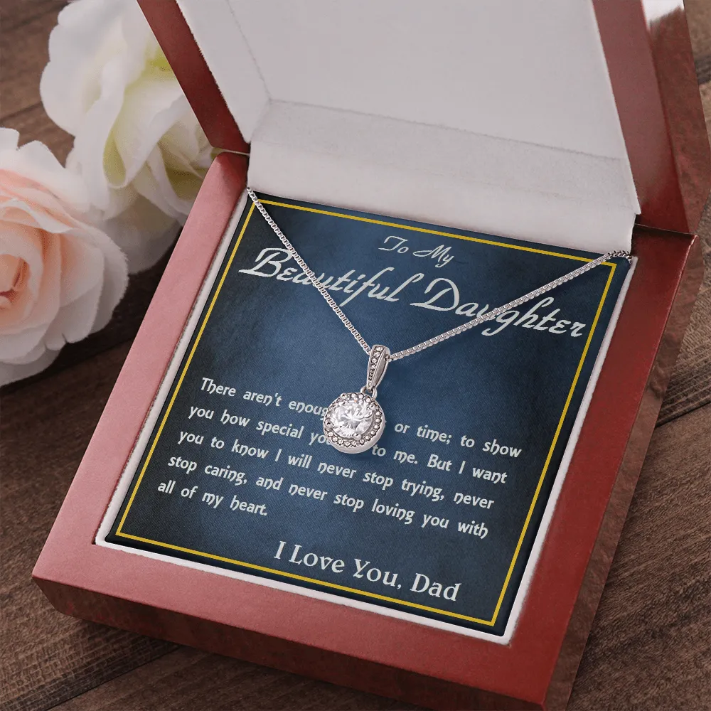 Eternal Hope Necklace,  From Dad, Daughter Necklace, for Christmas, Birthday, Custom Message Card