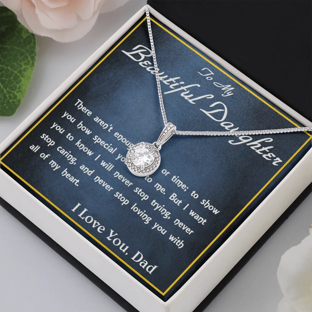 Eternal Hope Necklace,  From Dad, Daughter Necklace, for Christmas, Birthday, Custom Message Card