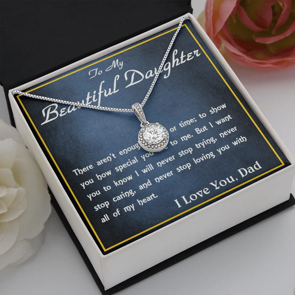 Eternal Hope Necklace,  From Dad, Daughter Necklace, for Christmas, Birthday, Custom Message Card