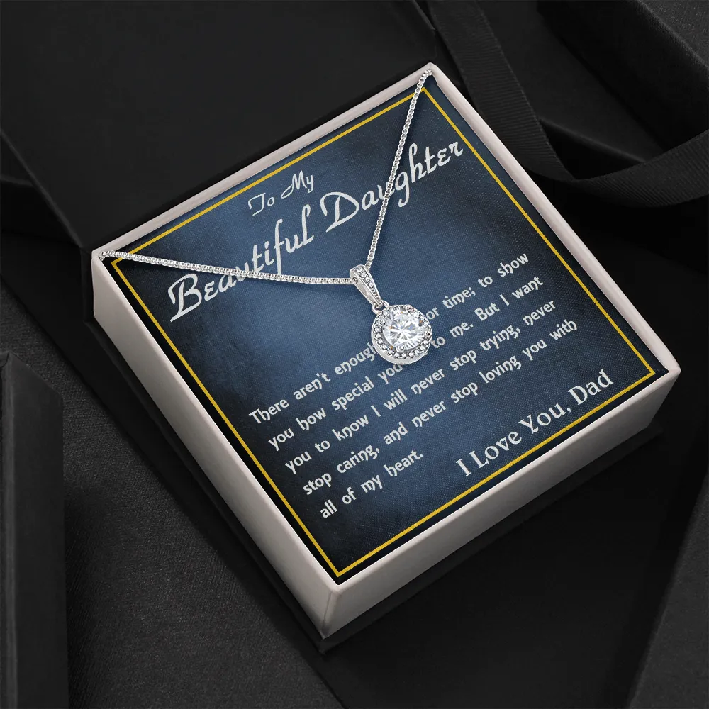 Eternal Hope Necklace,  From Dad, Daughter Necklace, for Christmas, Birthday, Custom Message Card