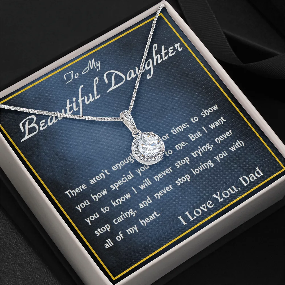 Eternal Hope Necklace,  From Dad, Daughter Necklace, for Christmas, Birthday, Custom Message Card