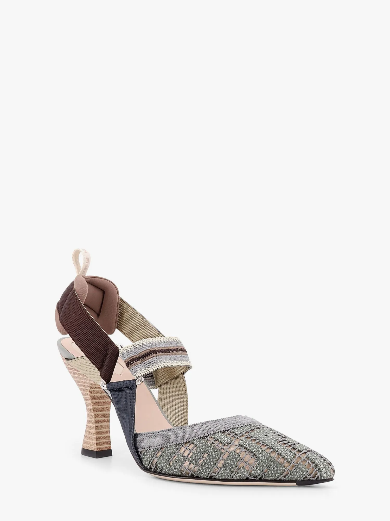 Fendi Colibrì Mesh Slingback With Ff Embroidery
