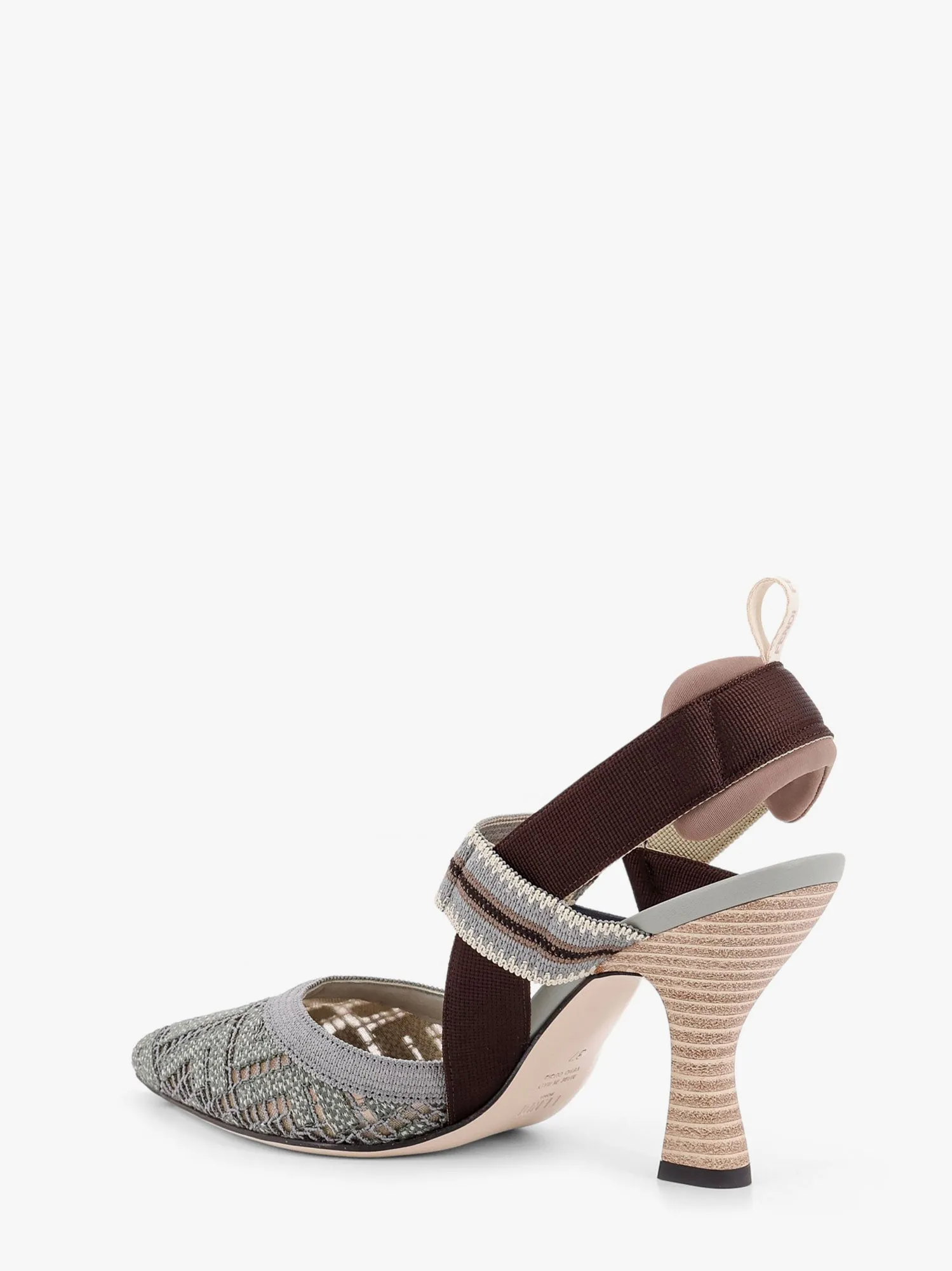 Fendi Colibrì Mesh Slingback With Ff Embroidery