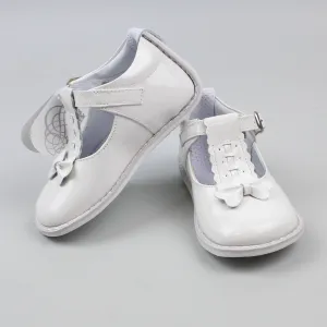 First Walker Shoes - Hard Sole Patent White Leather T Bar - Pex Anastasia