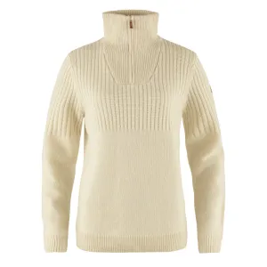 Fjallraven Womens Ovik Half Zip Knit Chalk White