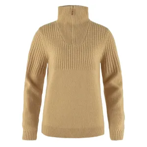 Fjallraven Womens Ovik Half Zip Knit Dune Beige
