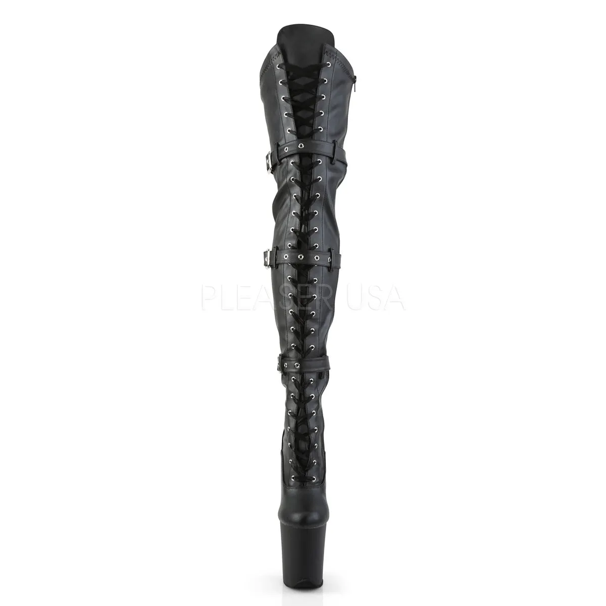 FLAMINGO-3028  Black Str Faux Leather/Black Matte