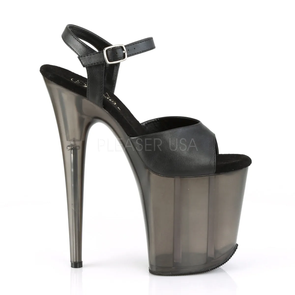 FLAMINGO-809T  Black Faux Leather/Frosted Black