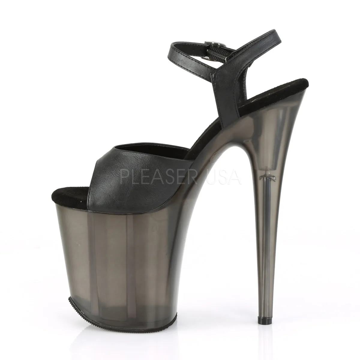 FLAMINGO-809T  Black Faux Leather/Frosted Black