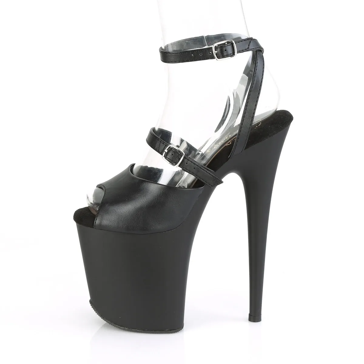 FLAMINGO-829  Black Faux Leather/Black Matte