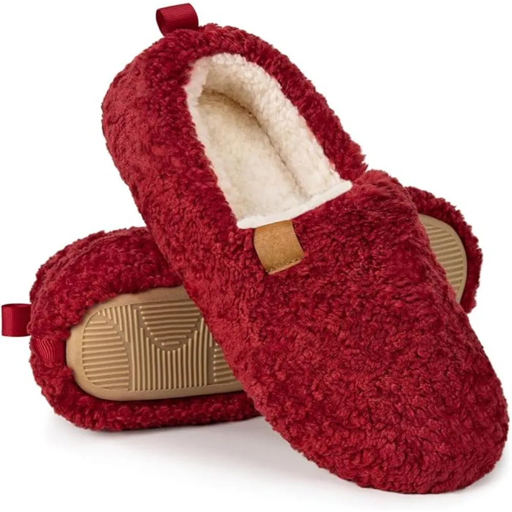 Foam-Cushioned House Sandals With Cozy Faux Wool