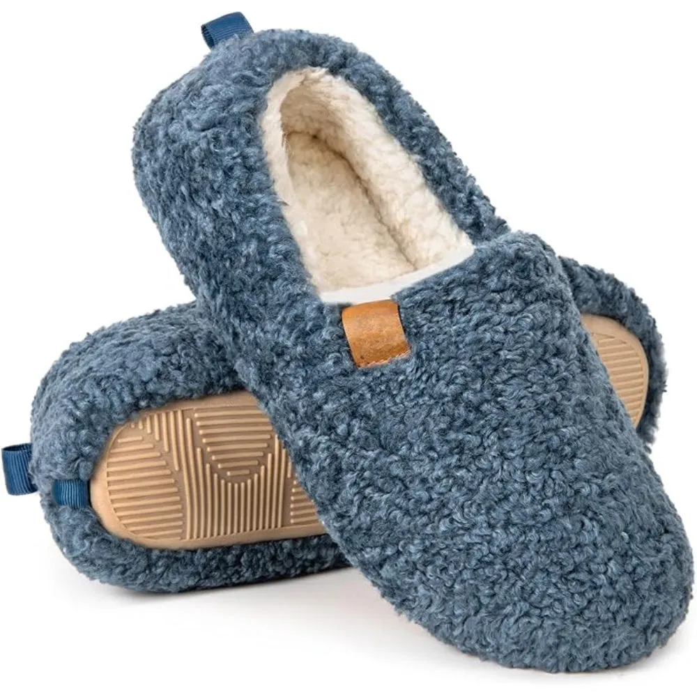 Foam-Cushioned House Sandals With Cozy Faux Wool
