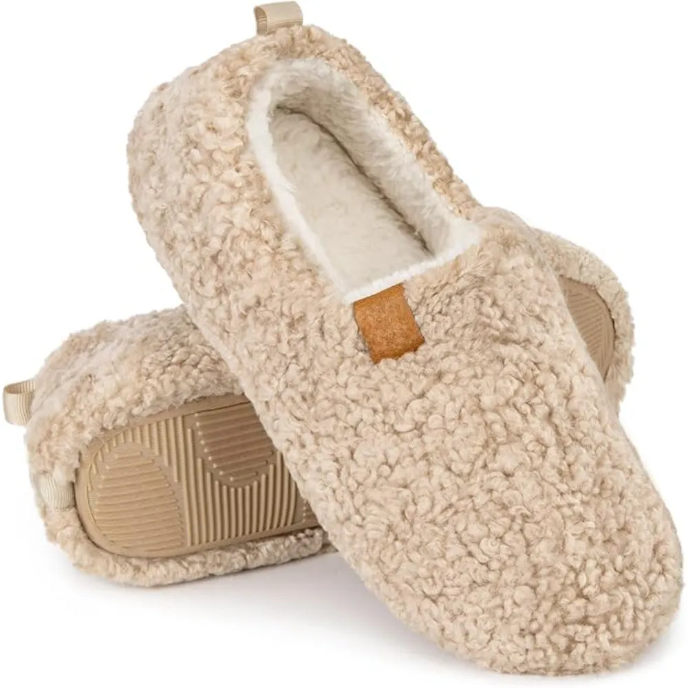 Foam-Cushioned House Sandals With Cozy Faux Wool