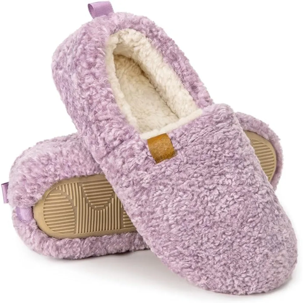 Foam-Cushioned House Sandals With Cozy Faux Wool
