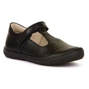 Froddo Mia black leather T-Bar school shoe