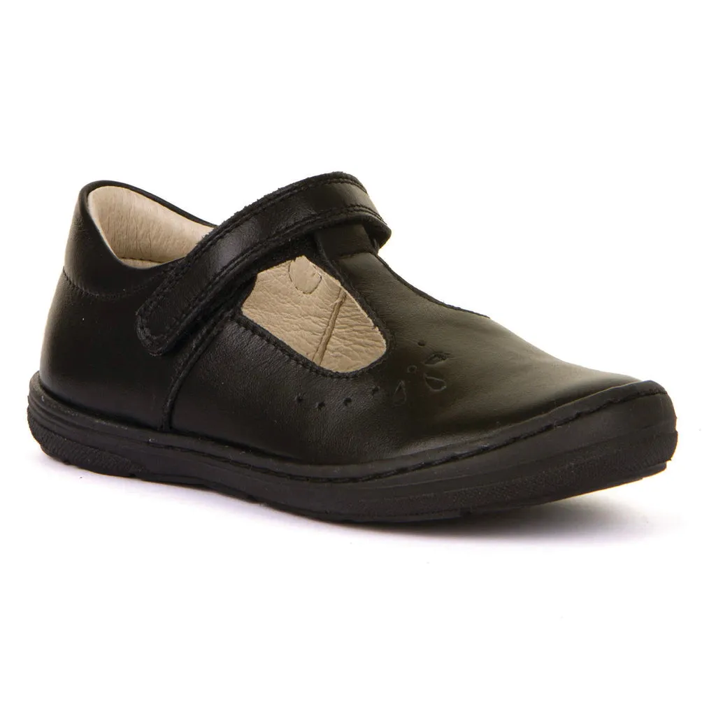 Froddo Mia black leather T-Bar school shoe