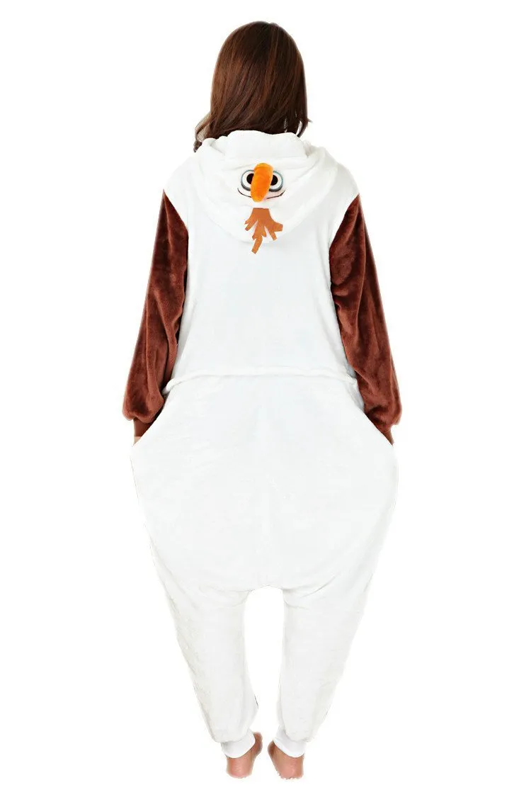 Frozen Olaf Snowman Adult Kigurumi Onesies Pajamas Costume