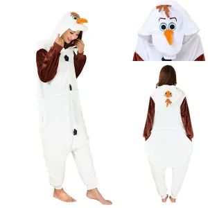 Frozen Olaf Snowman Adult Kigurumi Onesies Pajamas Costume