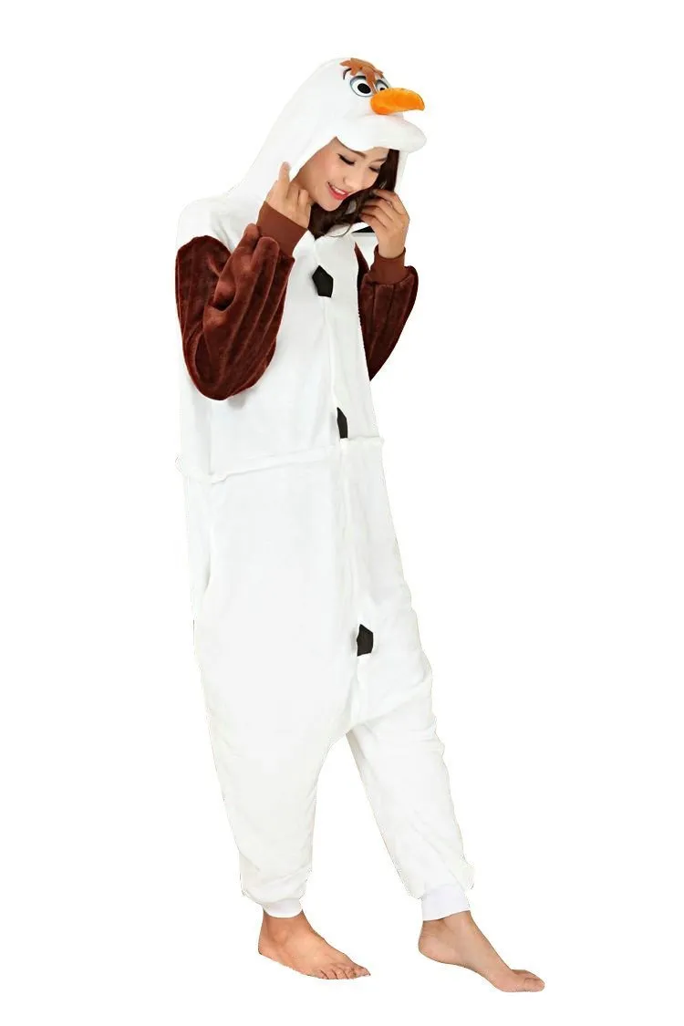 Frozen Olaf Snowman Adult Kigurumi Onesies Pajamas Costume