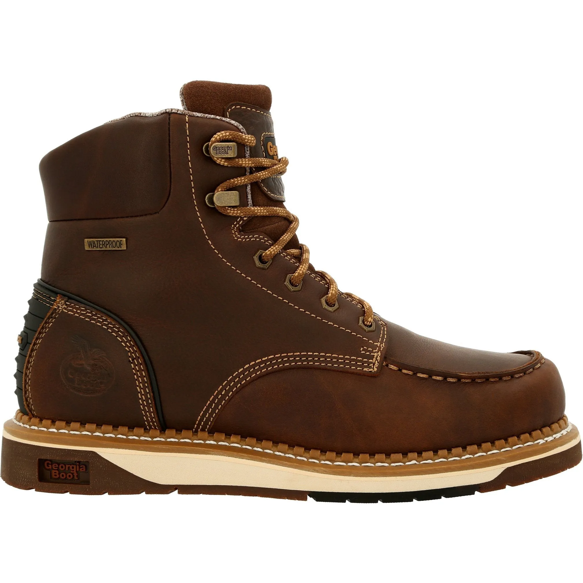 Georgia Men's AMP LT Wedge 6" Soft Toe Waterproof Work Boot - Brown - GB00429