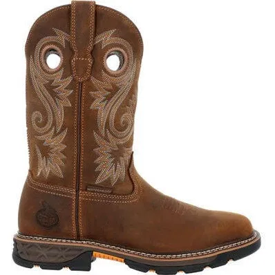 Georgia Men's Carbo Tec FLX 11" Soft Toe Waterproof Pull On Work Boot- Brown- GB00649