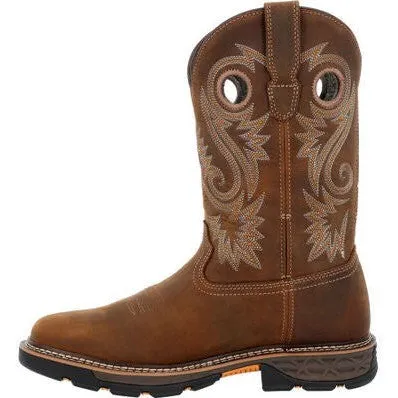 Georgia Men's Carbo Tec FLX 11" Soft Toe Waterproof Pull On Work Boot- Brown- GB00649