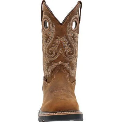 Georgia Men's Carbo Tec FLX 11" Soft Toe Waterproof Pull On Work Boot- Brown- GB00649