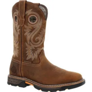 Georgia Men's Carbo Tec FLX 11" Soft Toe Waterproof Pull On Work Boot- Brown- GB00649