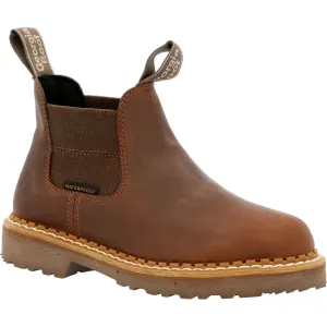 Georgia Women's Giant Revamp 5" Waterproof Pull-On Chelsea Boot Brown- GB00432