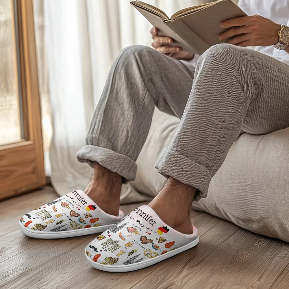 Germany Customized Slippers With Symbols, Cities, Foods