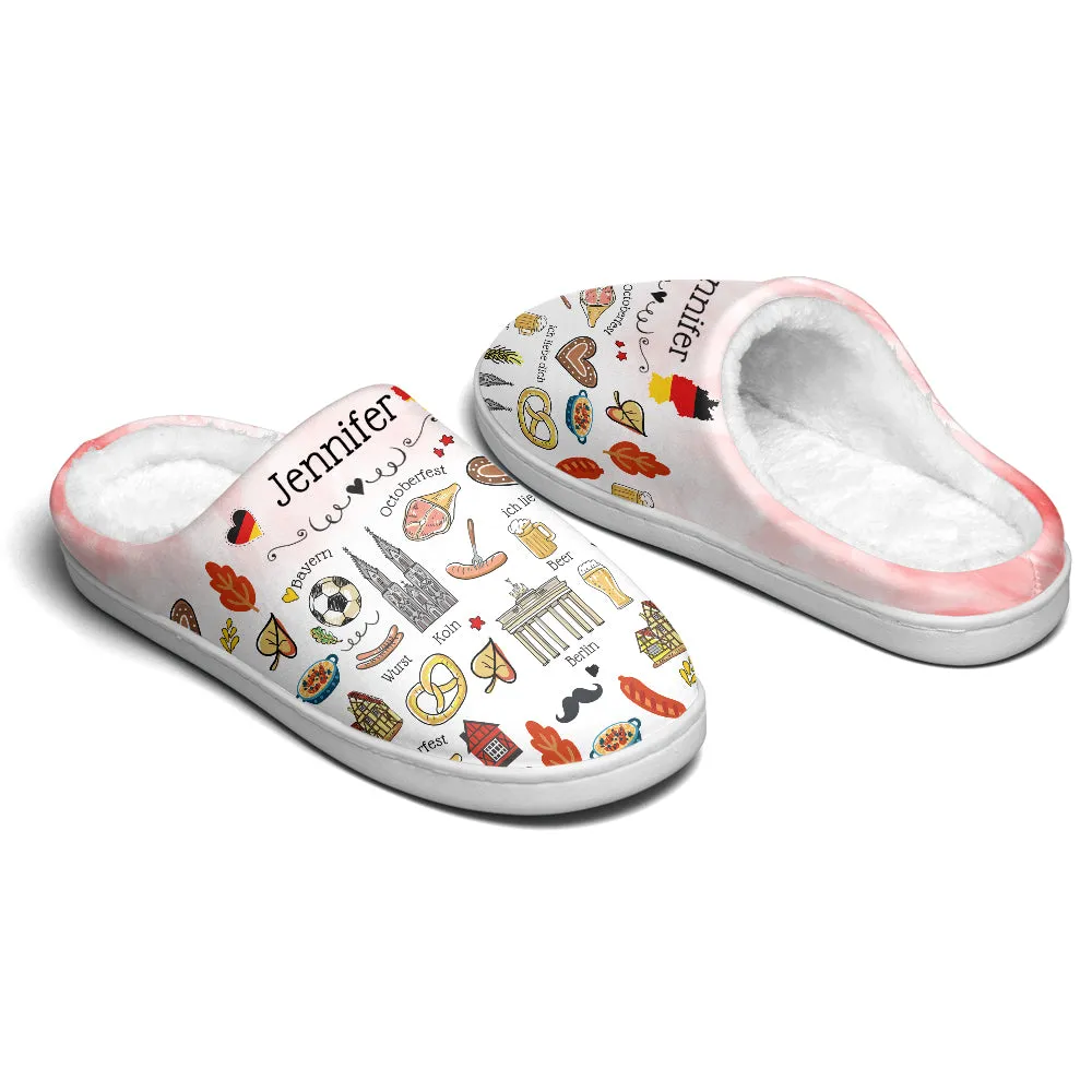 Germany Customized Slippers With Symbols, Cities, Foods