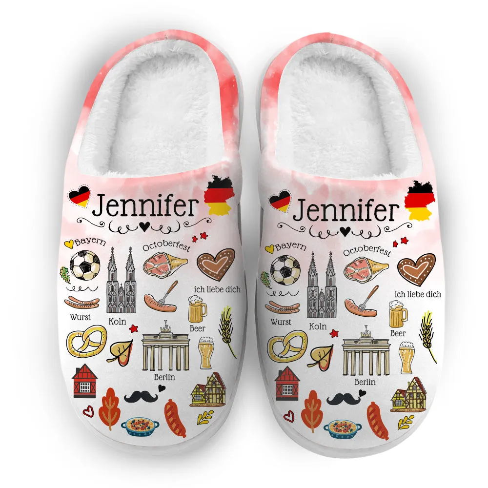 Germany Customized Slippers With Symbols, Cities, Foods