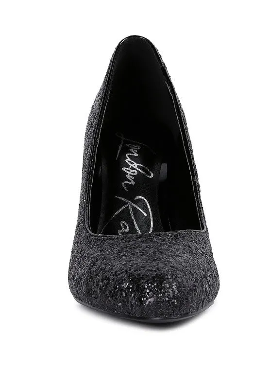 Glitter Mid Heel Pumps