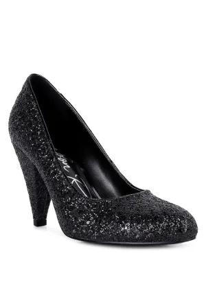 Glitter Mid Heel Pumps
