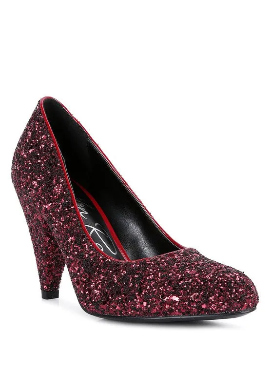 Glitter Mid Heel Pumps