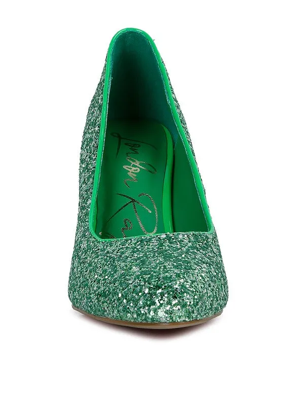 Glitter Mid Heel Pumps