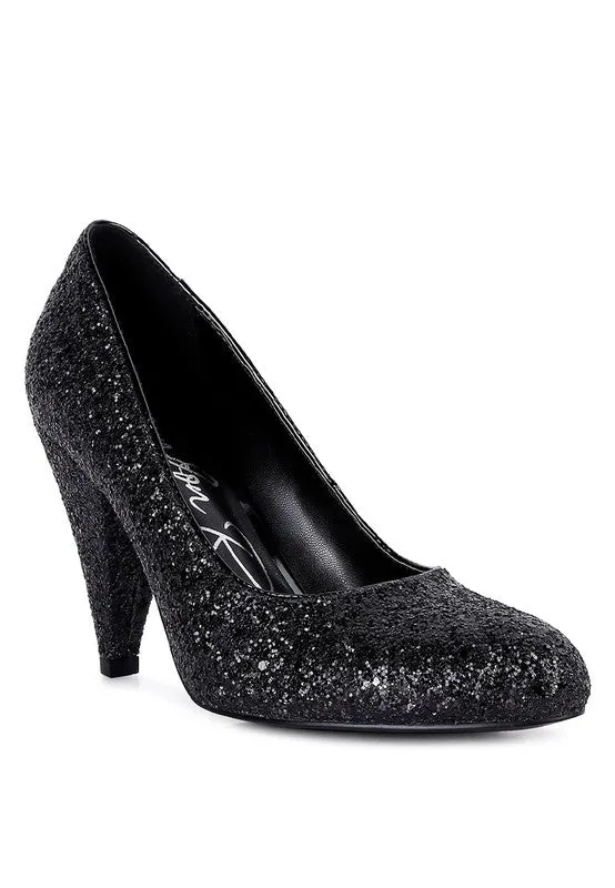 Glitter Mid Heel Pumps