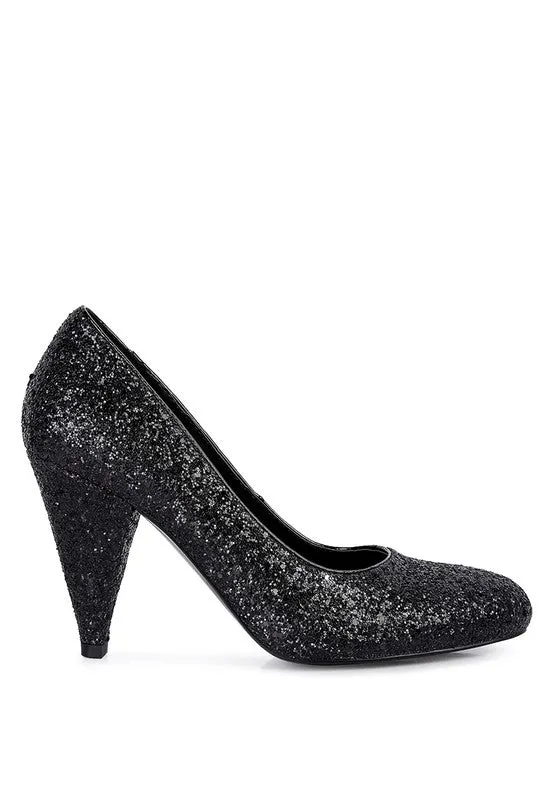 Glitter Mid Heel Pumps
