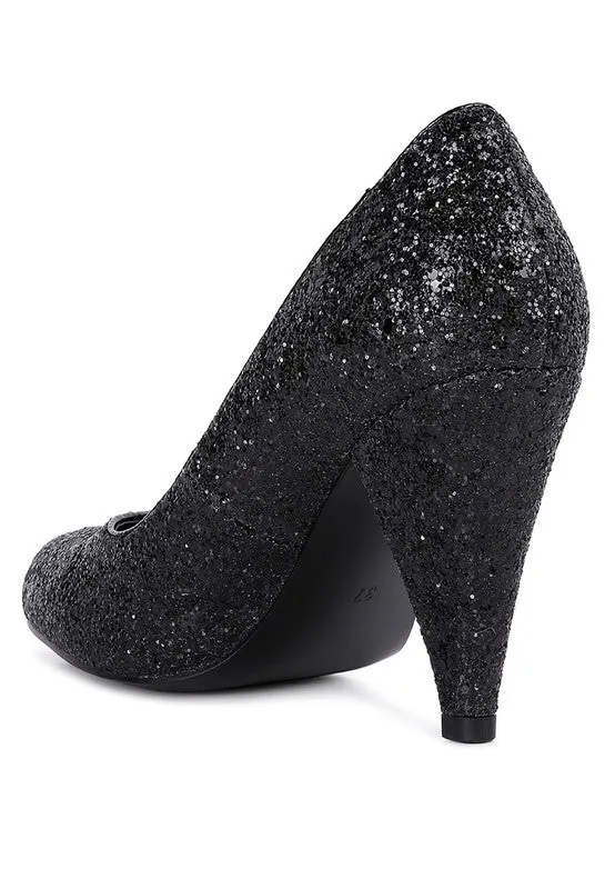 Glitter Mid Heel Pumps