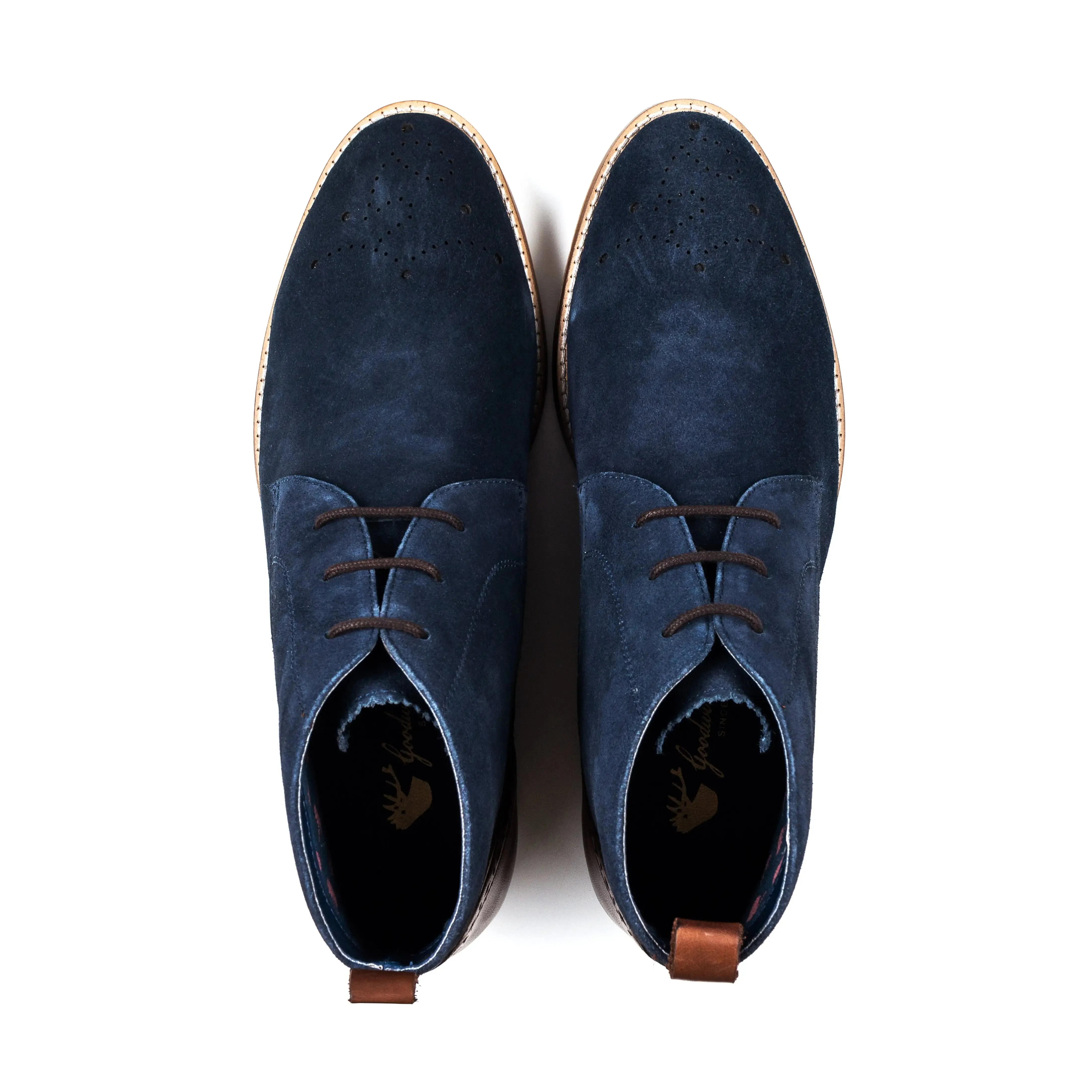 GOODWIN SMITH: EDEN NAVY SUEDE WATER RESISTANT BOOT